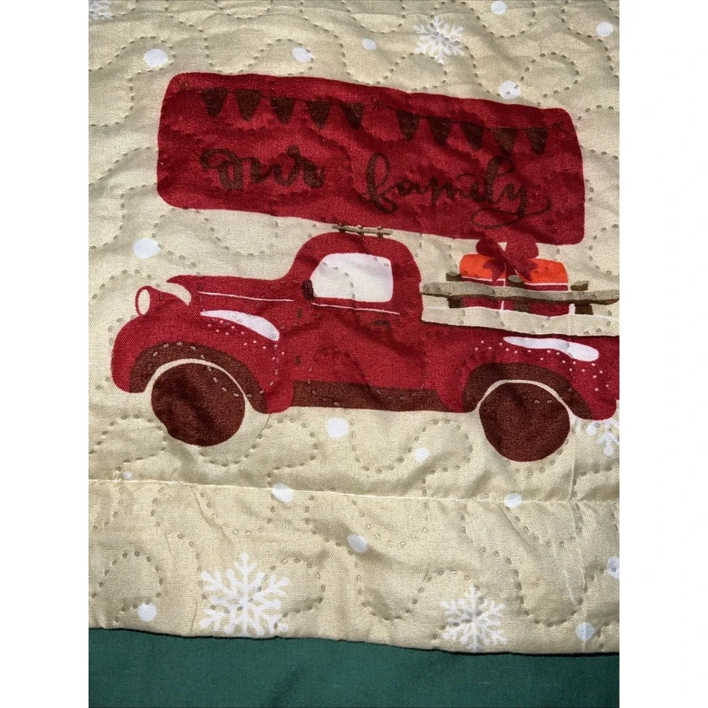 Vintage 3 Pcs King Merry Christmas Quilt Set Festive Bedspread‎ Rustic Farmhouse